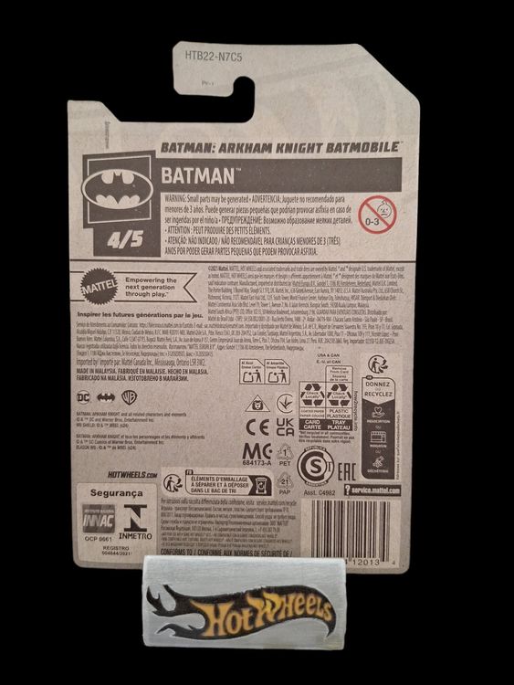 Hot Wheels Batmobile - Voiture modèle réduit Batman : The Brave and The Bold 4/5 - HKG98 - Échelle 1:64 - Métal - Enfant - Garçon - Enfants