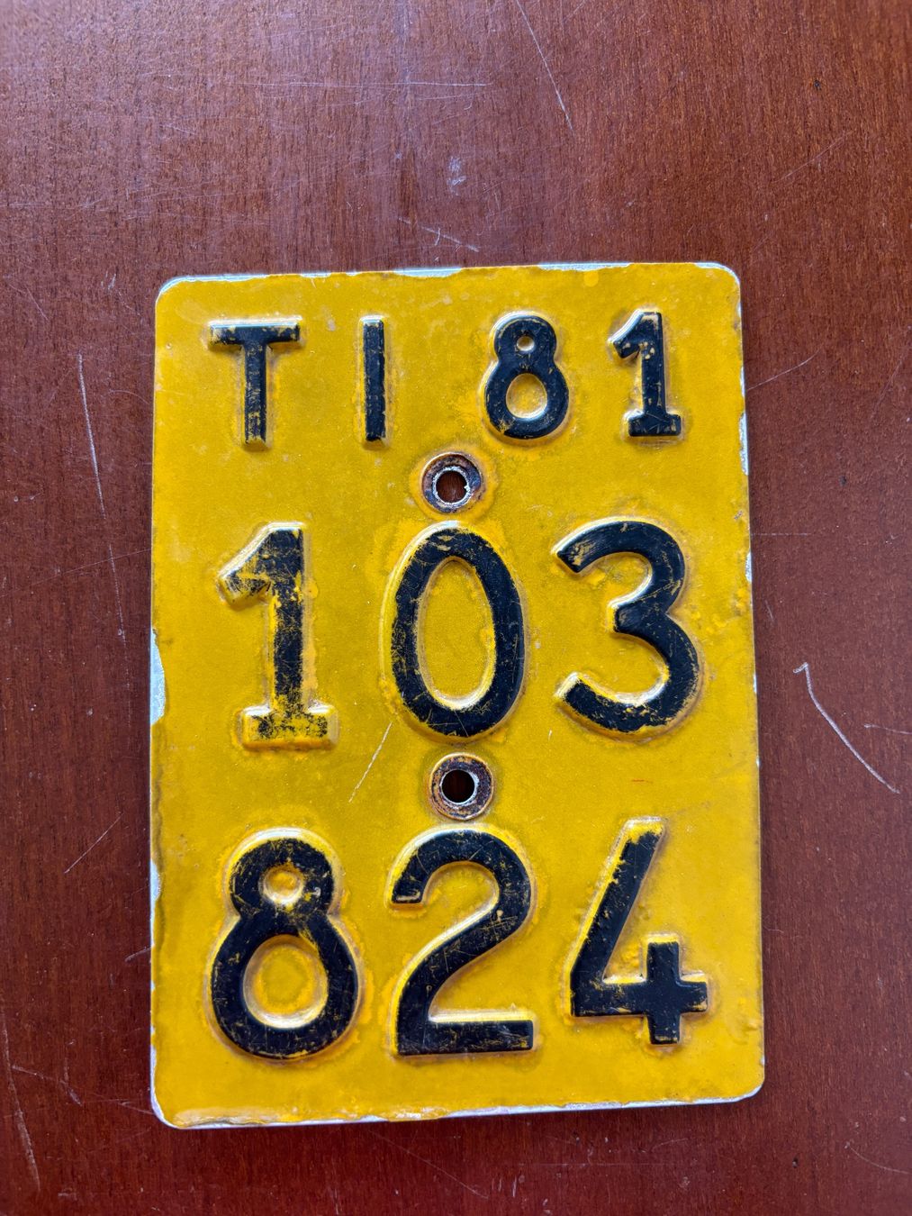 Puch Schilder: MOFA Nummer Nummernschild Schild TI 1981 Tessin – Gebraucht aus THERWIL von Fcbbasel