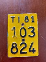 MOFA Nummer Nummernschild Schild TI 1981 Tessin