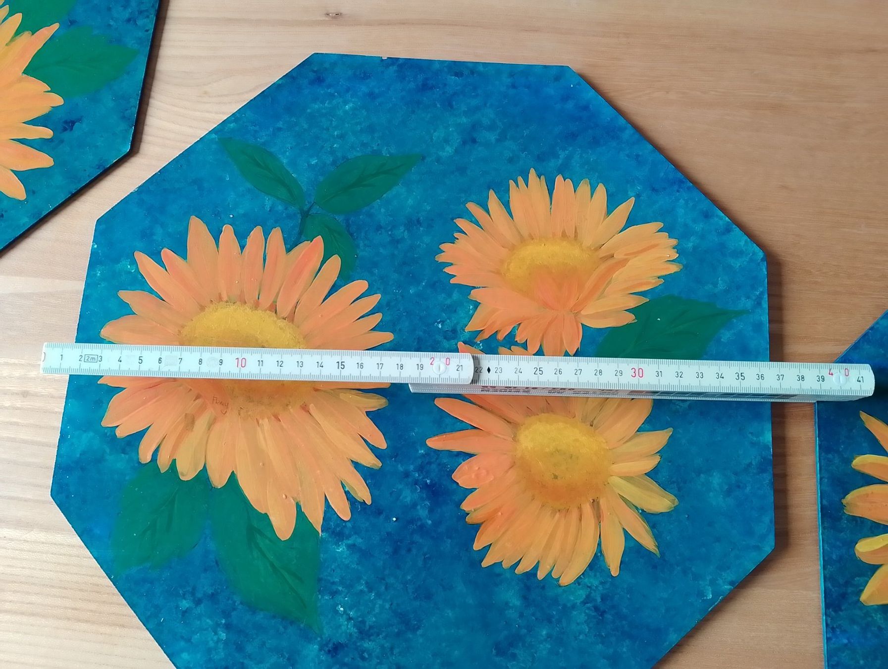 Sottobicchieri: 6 handgemalte Tischsets Sonnenblumen UNIKATE! – Usato da Luzern venduto da Seri4 7