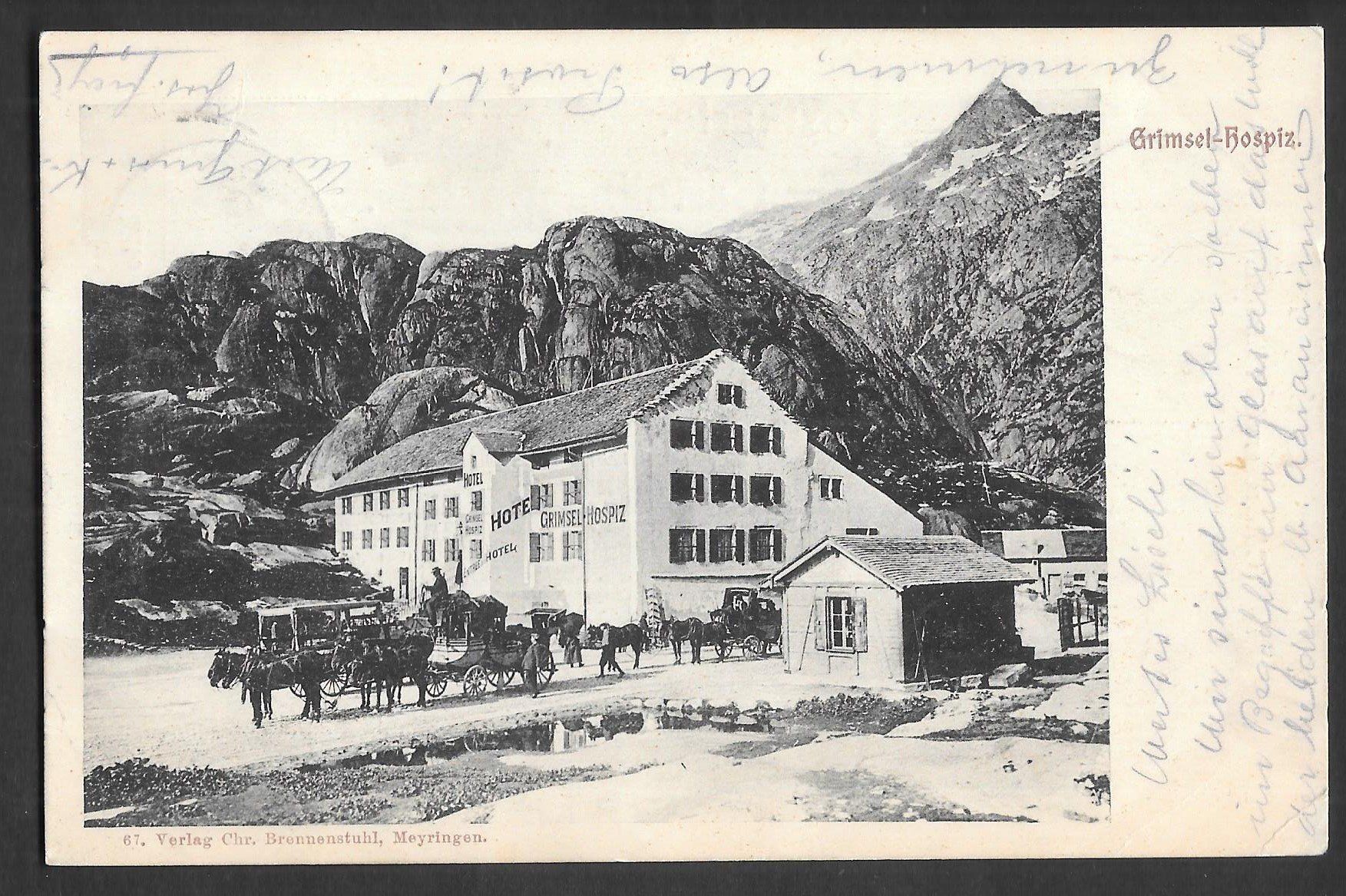 Cartoline postali: Guttannen Grimsel-Hospiz mit Postkutschen – Usato da Olten venduto da clotaldi