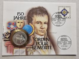 Deutschland 10 Mark Orden Pour le Merite 1992 (D) Silber.