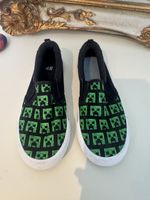 H&M Slip On Schuhe Kinder Grösse 31 Minecraft Creeper Motiv