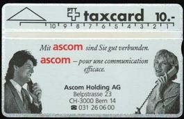 Taxcard 001D_07728 Ascom Holding 10 Fr. ungebraucht