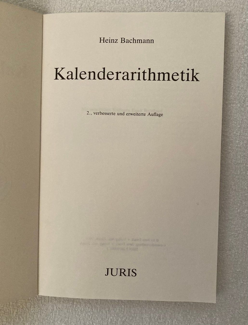 Calendari: Kalenderarithmetik – Usato da Liebefeld venduto da Rhy19 1