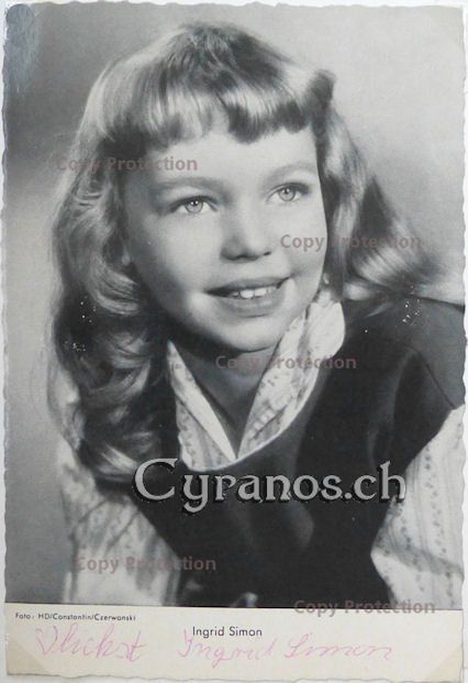 Autografi: Ingrid Simon (1944) Schauspielerin - Autogramm – Usato da Dietikon venduto da cyranos.ch