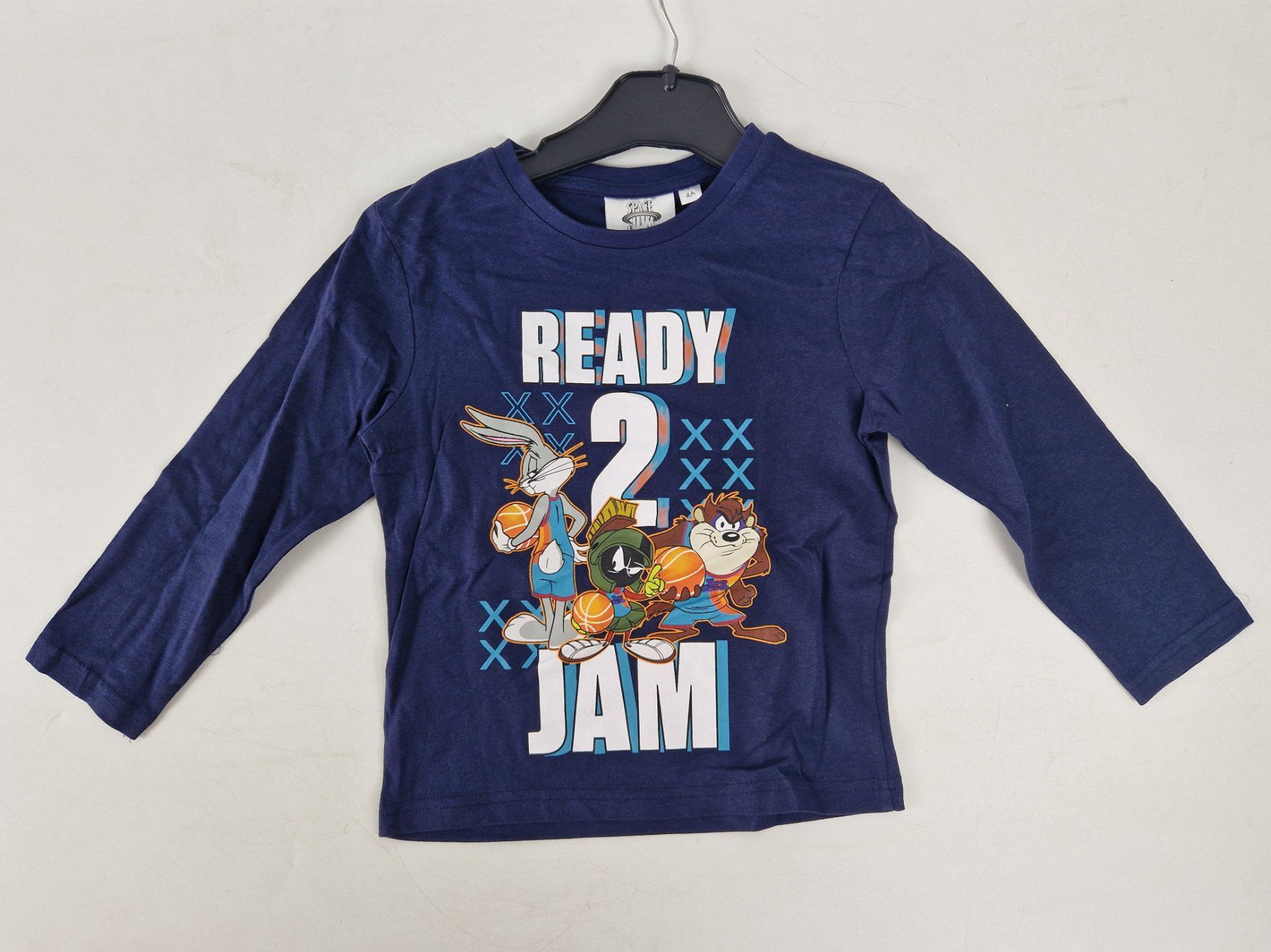 Hemden, T-Shirts & Polos: SPACE JAM T-Shirt "Ready 2 Jam" navy, 4 J. – Gebraucht aus Muhen von Restwert_Muhen