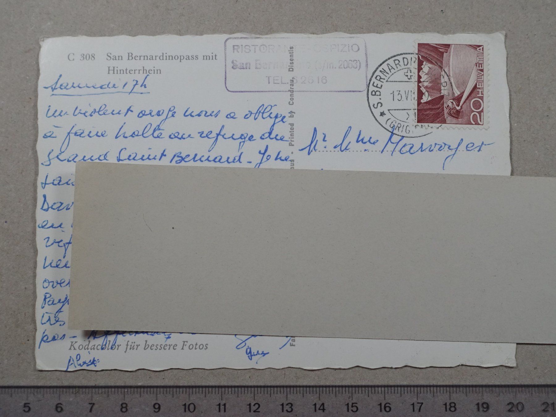 Cartoline postali: San Bernardino Pass, Hinterrhein – Usato da Lenzburg venduto da fh1 1