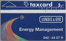Taxkarte  PTT 5 Fr. Energy Managment Landis und Gyr