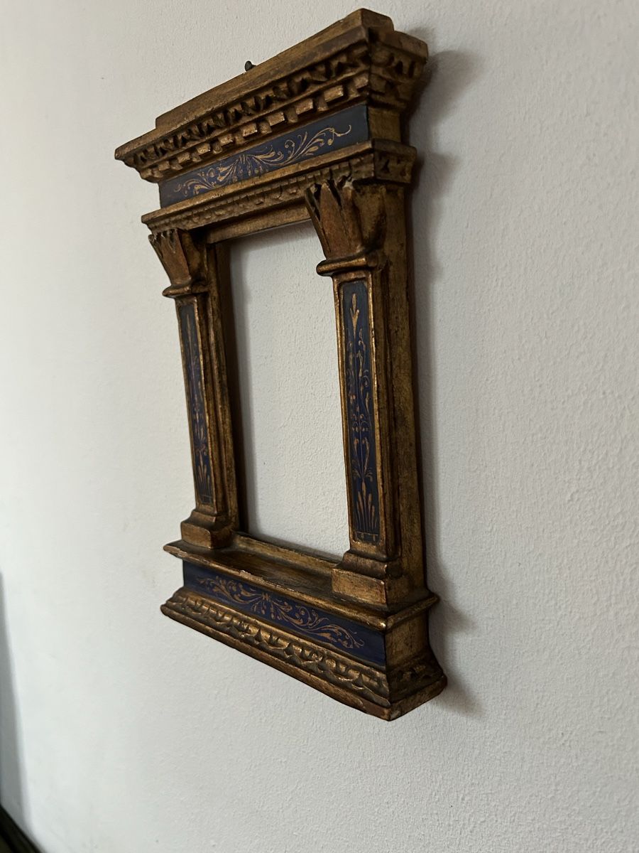 Cornici: Antiker Bilderrahmen Gold-Blau Renaissance-Stil – Usato da Riedholz venduto da Frettchen63 5