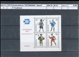 1974 Gedenkblock, "INTERNABA - Basel", ** postfrisch