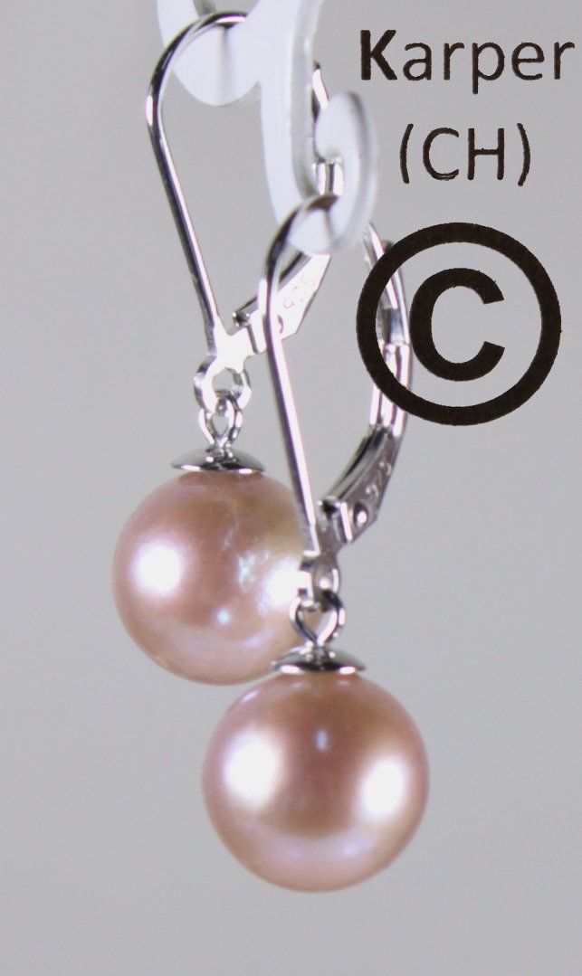 Boucles D'oreilles Argent Sterling Avec Perles De Culture Roses, Grises, Blanches - Dormeuses Neuf Avec étiquettes