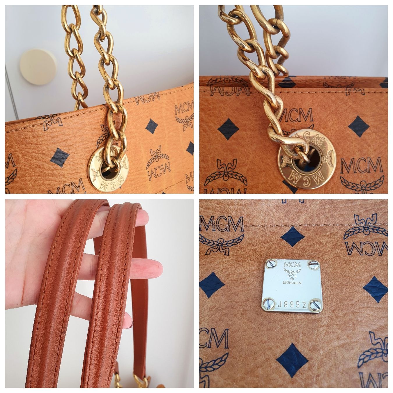 Mcm Borse da donna: MCM Shopper Kette+Leder Schultertasche Heritage Cognac – Usato da Niederteufen venduto da Mira_72 8