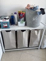 Laundry basket shelf with 3 baskets grey good condition
