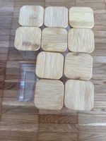 11x Vorratsgläser mit Holzdeckel (ca. 11x6x6 cm) – Gebraucht