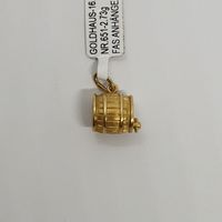 Echt 18K Gold - Fass Anhänger