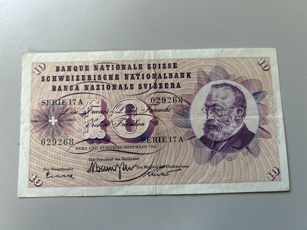 Banconote: 10 Fr. Banknote 1960 – Usato da Sattel venduto da usch6417