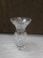 Kristallglas Vase, geschliffen, 19 cm hoch