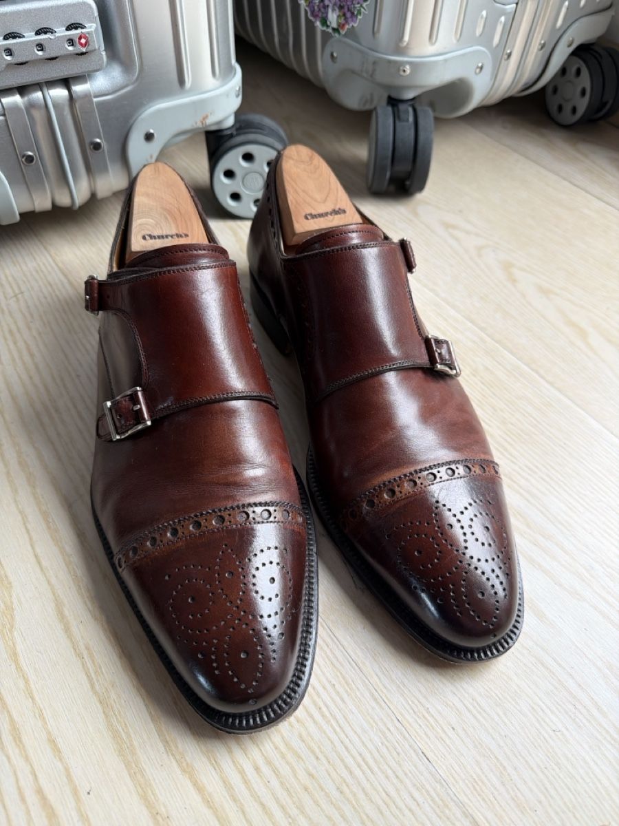 Scarpe da uomo: Magnanni double monk brogue shoes 8 41 – Usato da Mont-sur-Lausanne venduto da sashwindow