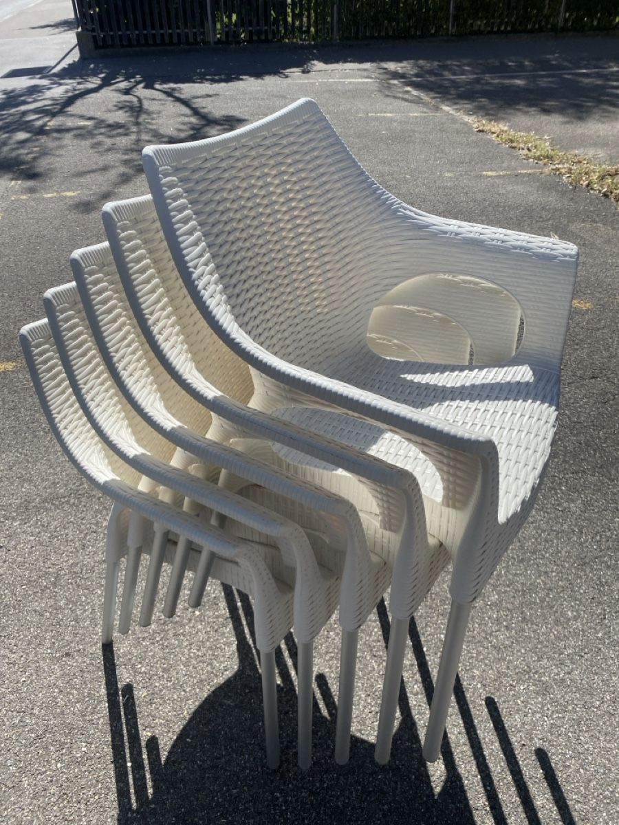 Sedie: 5 Gartenstühle weiss – Nuovo (secondo la descrizione) da Wettingen venduto da vpr_9gz6 1