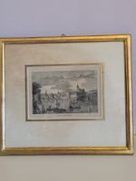 2 historische Stiche Schaffhausen & Rheinfall – Goldrahmen