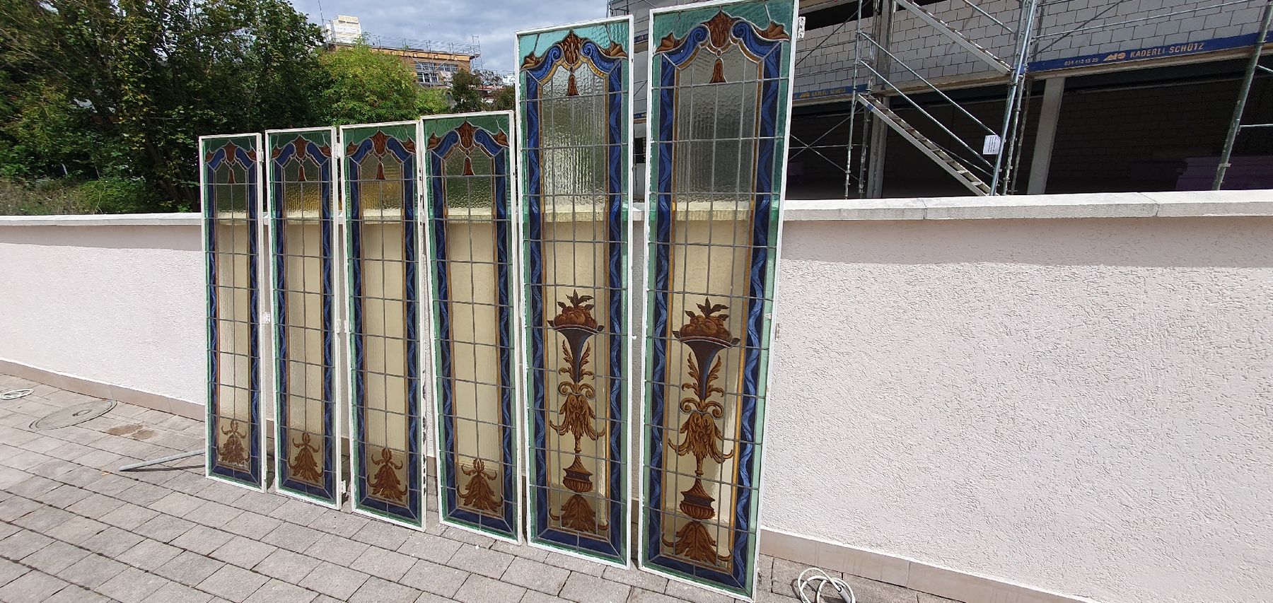 Fenster: 6 Stuck Jugendstil Fenster, Glasmalerei, Bleiverglasung – Gebraucht aus Utzenstorf von Filetto 3