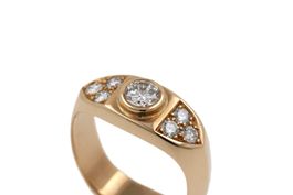 Vintage Brillantring 0.5ct Mittelstein 18K Rosegold *S3676