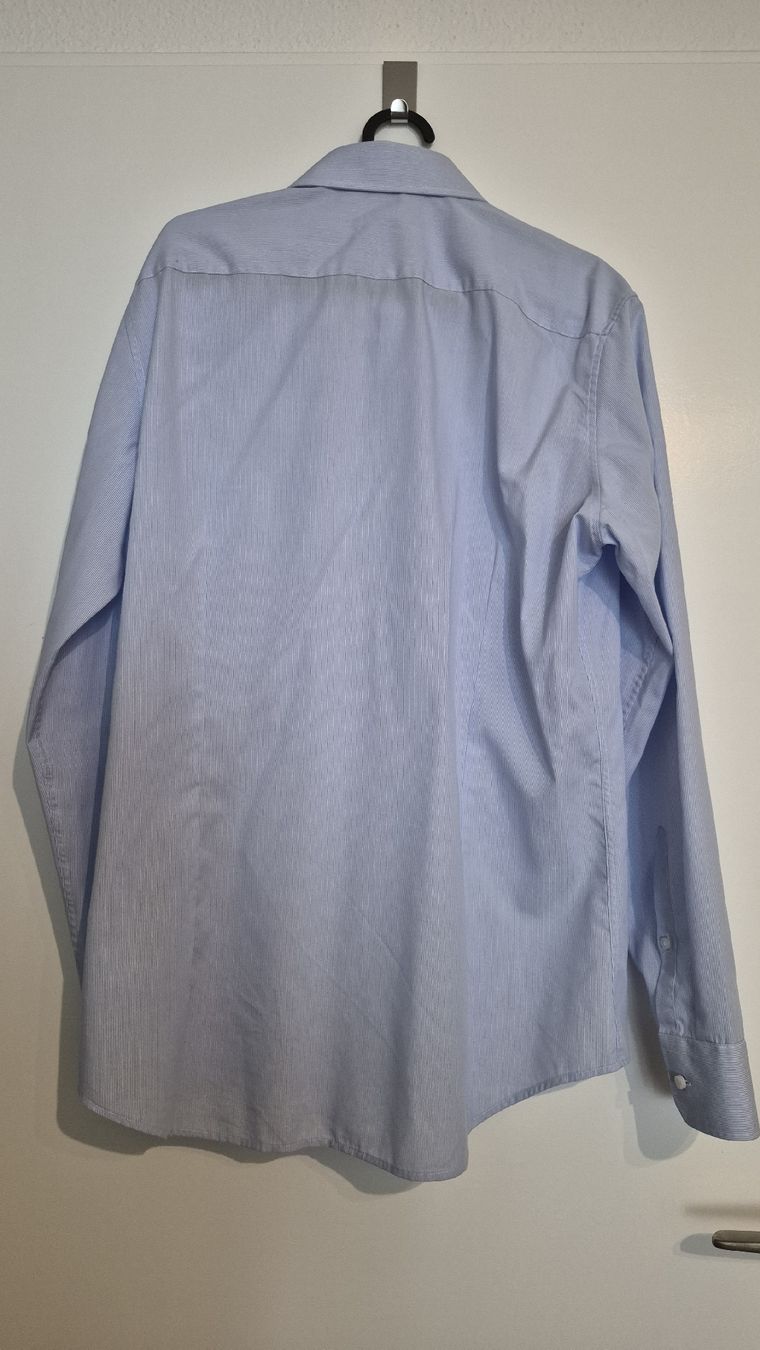Camicie: Seidensticker Hemd, Gr. 41, Slim Fit, hellblau gestreift – Usato da Fehraltorf venduto da Endavour 1