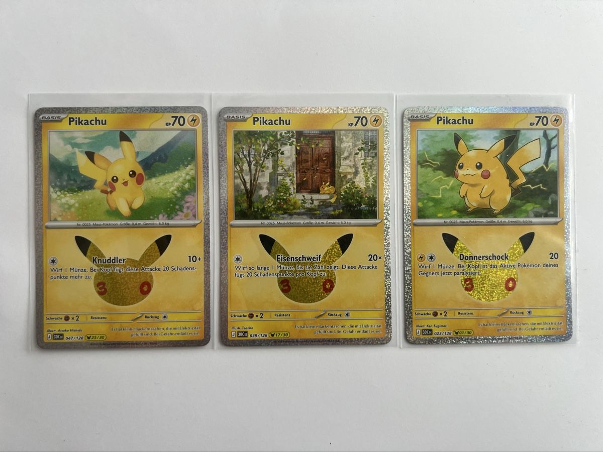 Pokémon Carte collezionabili: 3x Pokémon Pikachu 30th celebration – Usato da Richterswil venduto da pla_hwr6