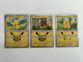 3x Pokémon Pikachu 30th celebration