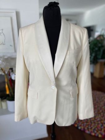 POLO Ralph Lauren Damen Smoking Blazer Wollweiss Edel NEU