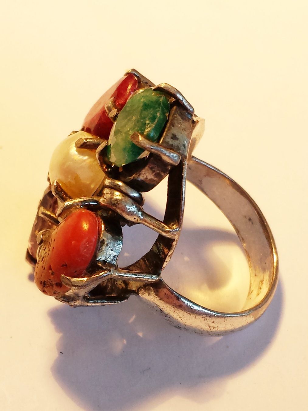 Anelli: Ring mit Edelsteinen und Perle 925 Silber – Nuovo (secondo la descrizione) da Zürich venduto da benedikt12 1