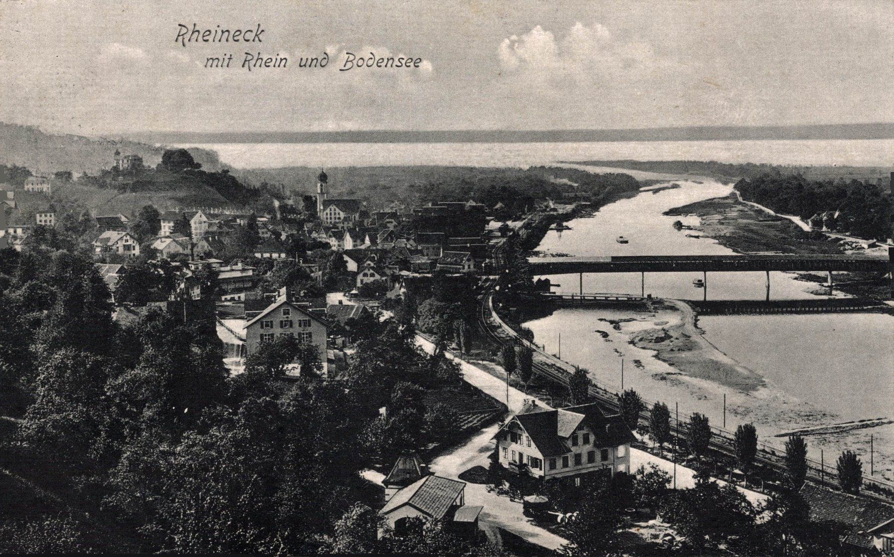 Cartoline postali: Rheineck mit Rhein und Bodensee – Usato da Bronschhofen venduto da Astore