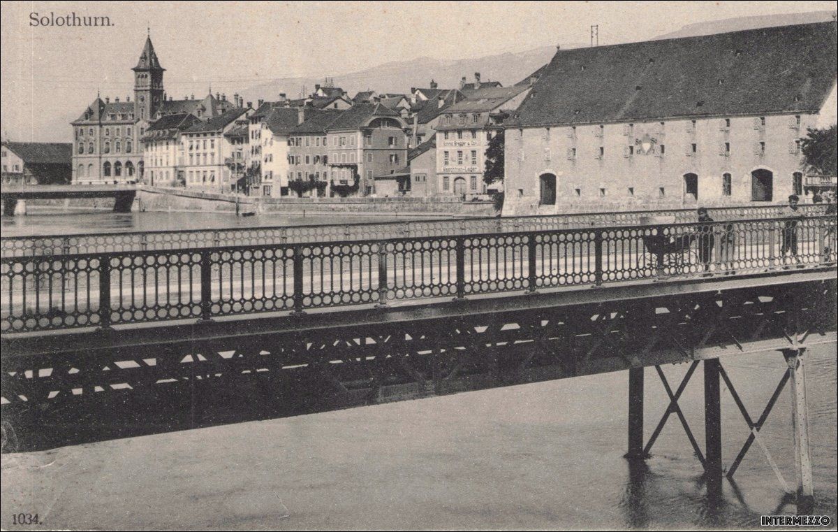 Cartoline postali: Solothurn // ca. 1910 Brücke Aare – Usato da Basel venduto da intermezzo12