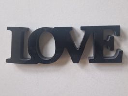Schriftzug "LOVE" aus Kunststoff, schwarz - Top Zustand!