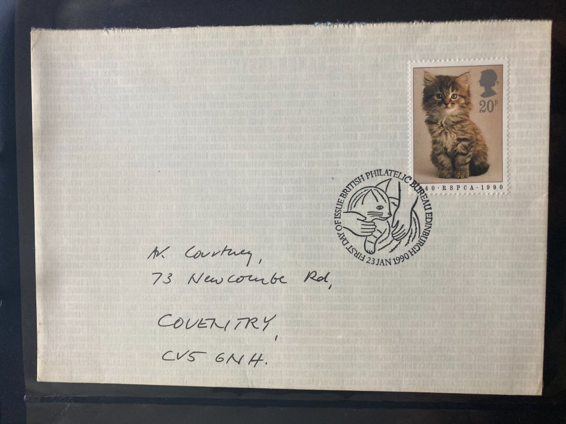 Tutti i francobolli: Großbritannien 1990 FDC 20p Katze SSt Edinburgh – Usato da Winterthur venduto da schnueps