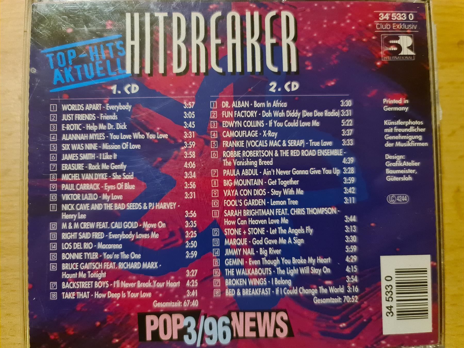 CD: Hitbraker pop 3 / 96 – Usato da Dintikon venduto da Vexi 1