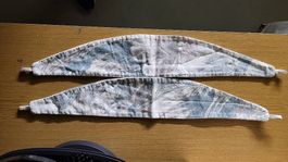 2 Vorhänge hellgrau rosa gemustert