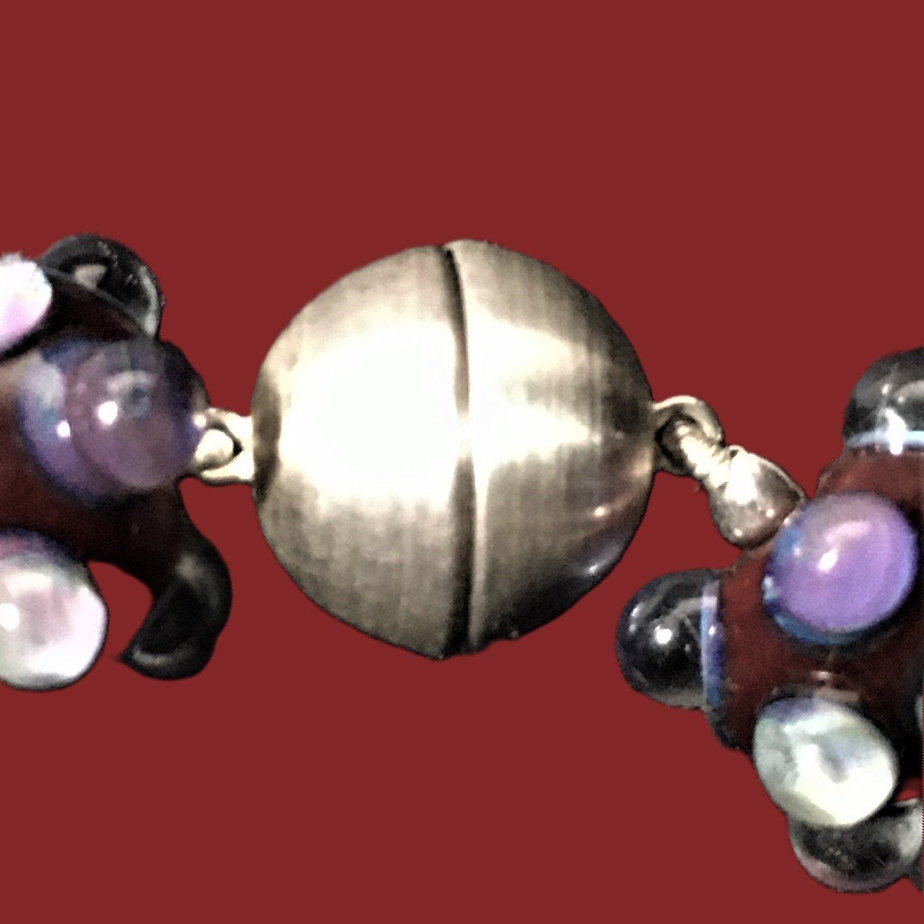 Perlen (unechte): Kette Glasperlen Murano Glas Länge 46 cm Verschluss Silber – Gebraucht aus Wangen b. Olten von Buntgemischt 4