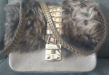 Stylish Cristhelen B. Fur & Leather Bag