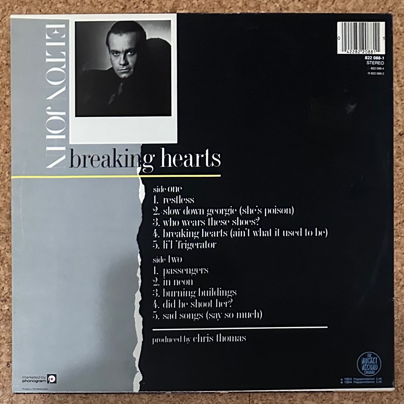 Vinyles: LP - Elton John - Breaking Hearts – D'occasion à Breganzona par Onairda75 1