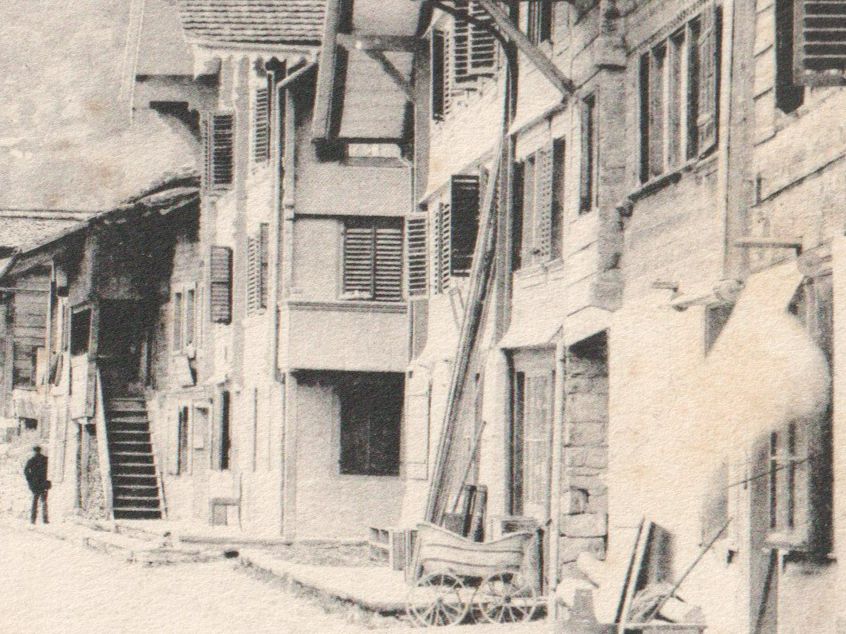Cartoline postali: BRIENZ: animierte Dorfstrasse 1906 – Usato da Engelburg venduto da Swisscards