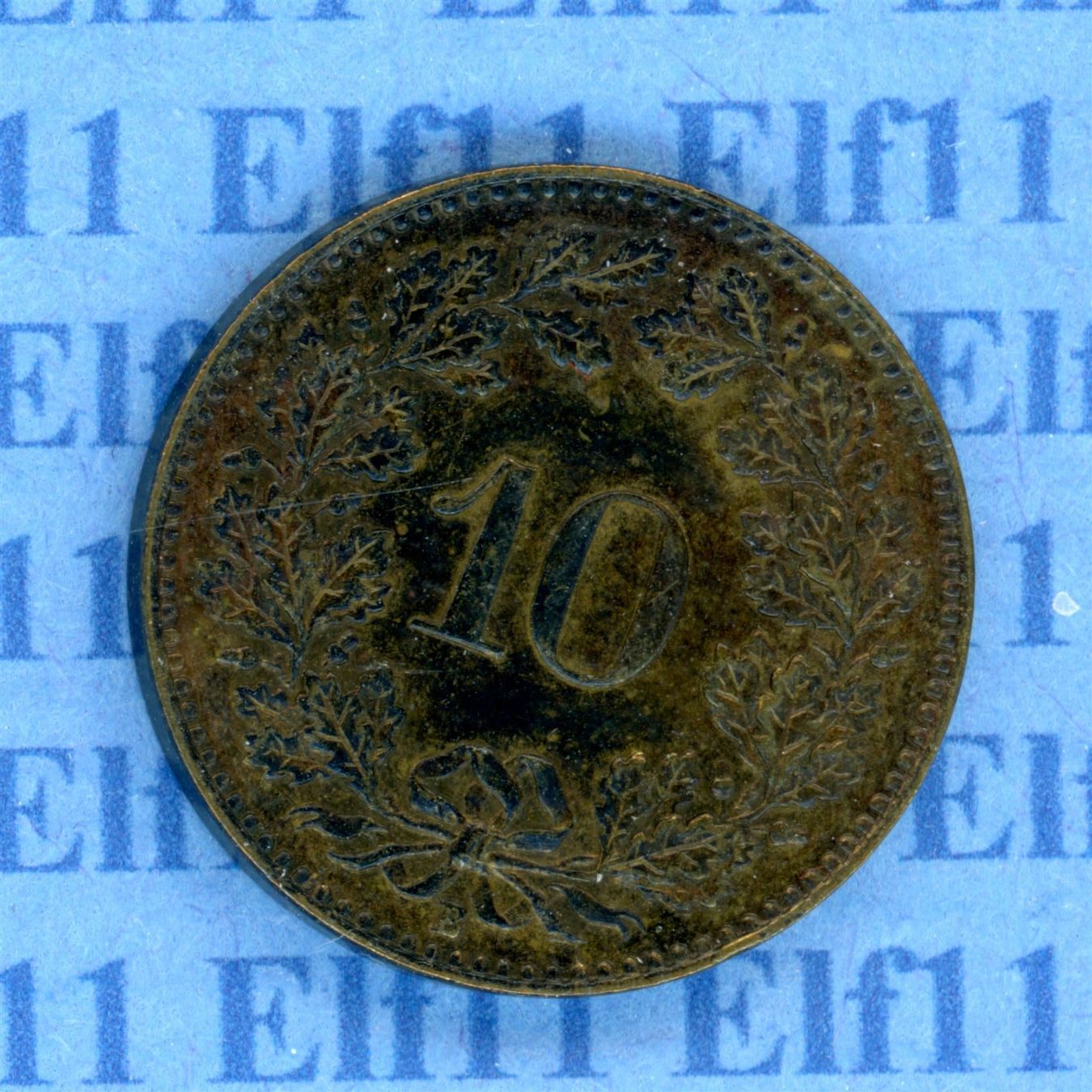 Tutti le monete: CHF___0.10 1918 Messing ss-vz 10 Rappen – Usato da Widnau venduto da Elf11 1