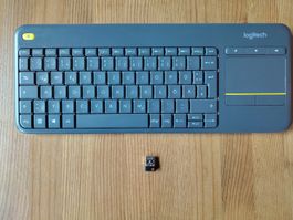 Logitech K400 Plus Tastatur mit Touchpad und Unify Bluetooth