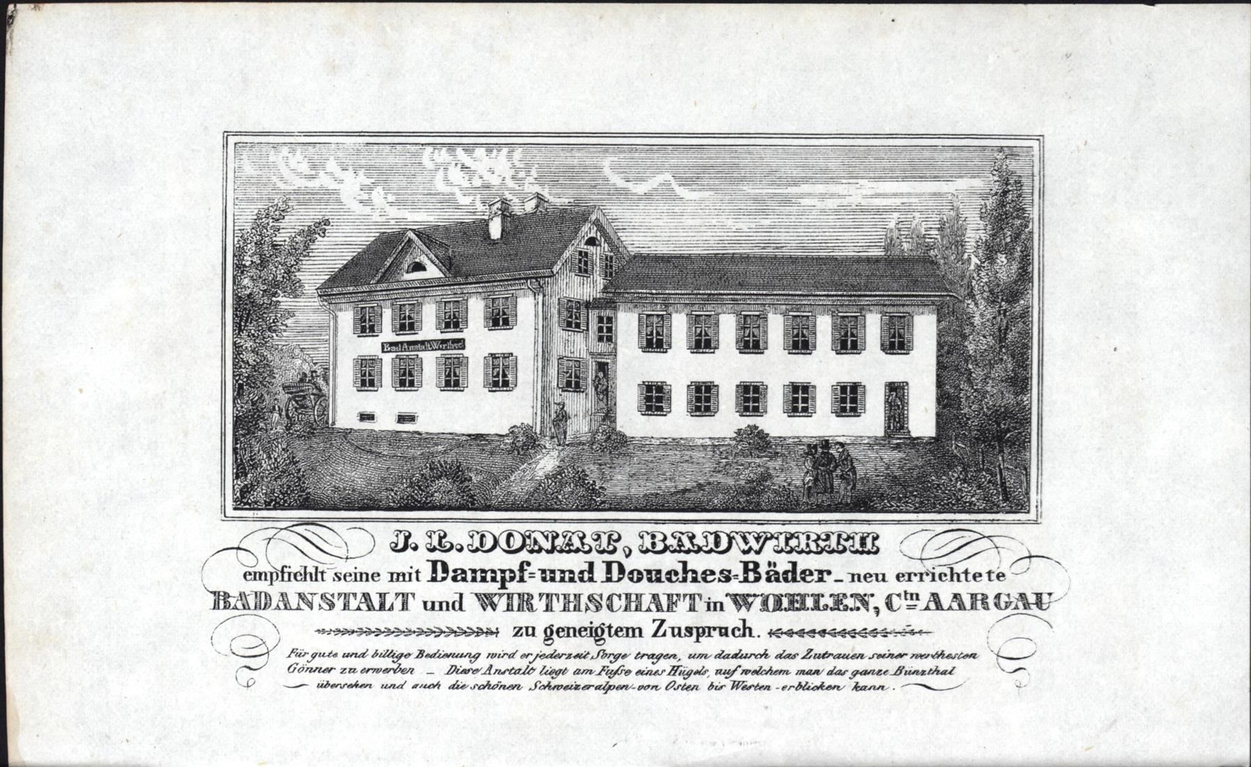 Stiche: Wohlen Originallitho. 1840 selten – Gebraucht aus Rafz von Helvet32