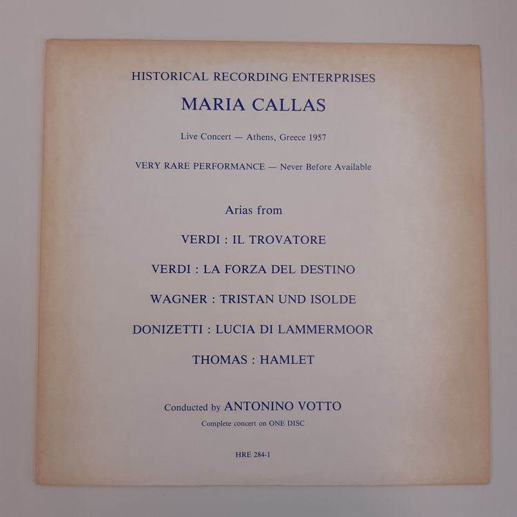 MARIA CALLAS - Very rare performance (Gebraucht) in Basel für CHF 10 ...