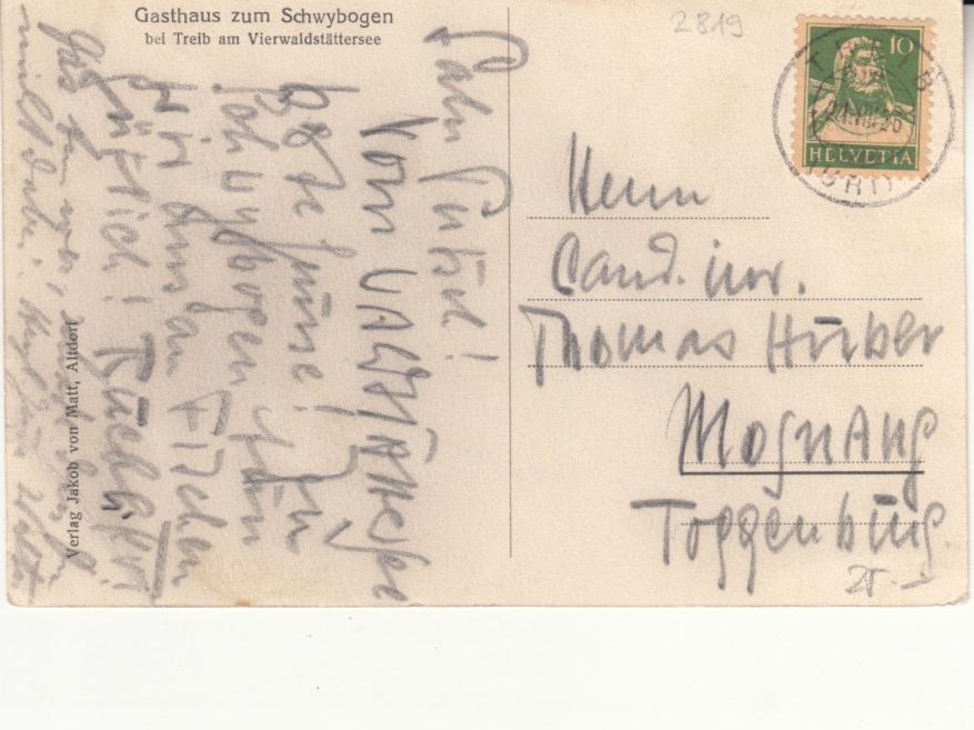 Cartoline postali: Treib Schwybogen 1926 – Usato da Bürglen TG venduto da StampGraf 1
