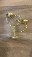 Teelichthalter Herzform goldfarben neu