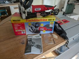 Flachdübelfräse Walter 900 W mit Zubehör im Karton