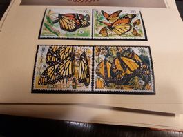 Lot de 4 Timbres Mexique Papillons Monarques, 1989!
